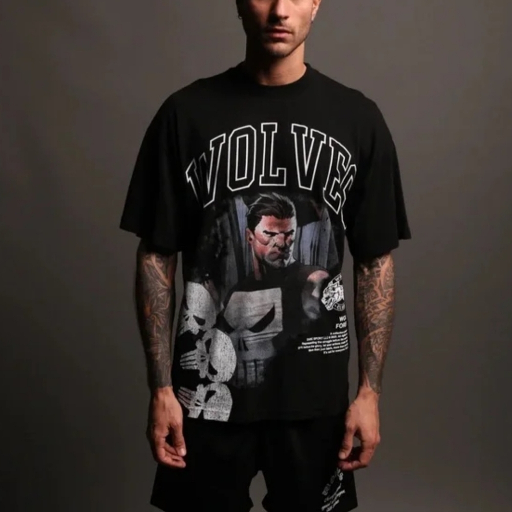Darc Sport x Marvel Punisher M workout oversized tee